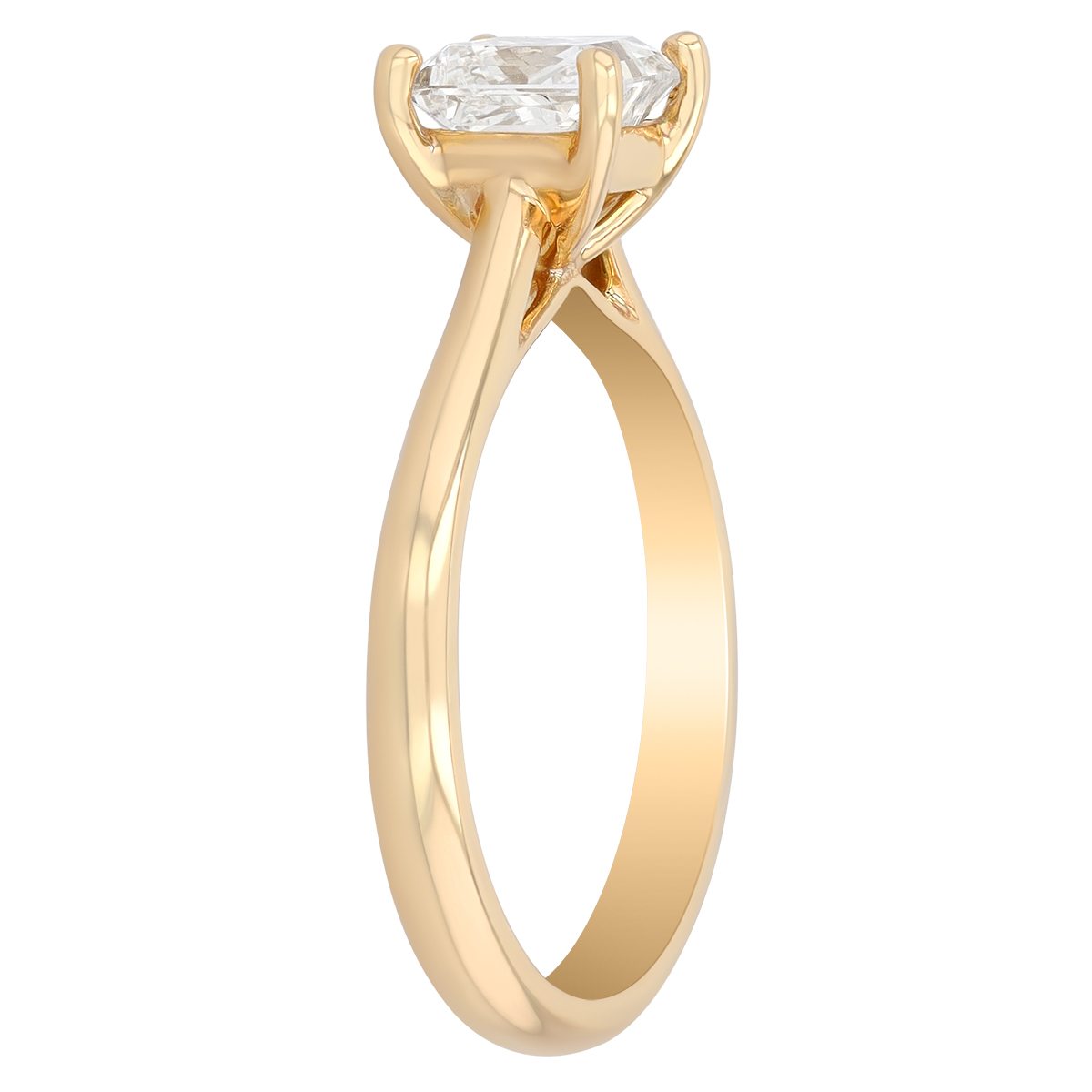 Princess Cut Diamond Solitaire Engagement Ring in 14K Yellow Gold, 1.20 ct