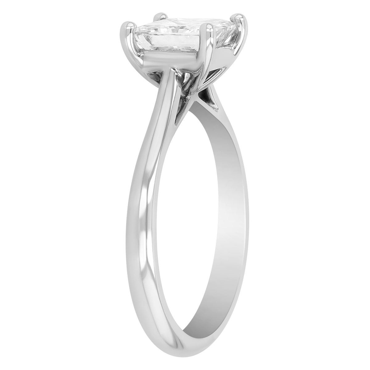 Princess Cut Diamond Solitaire Engagement Ring in 14K White Gold, 1.51 ct