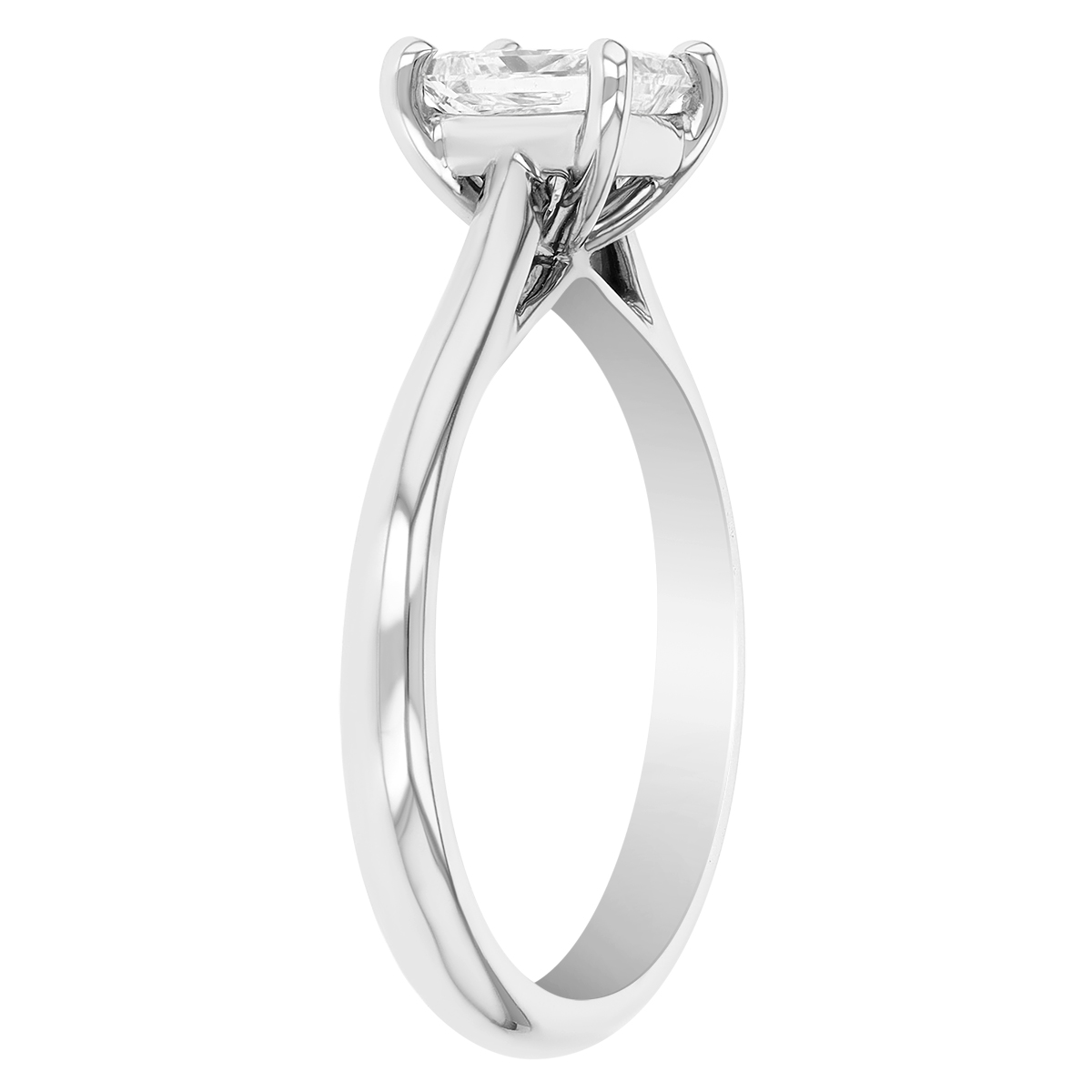 Princess Cut Diamond Solitaire Engagement Ring in 14K White Gold, 1.07 ct
