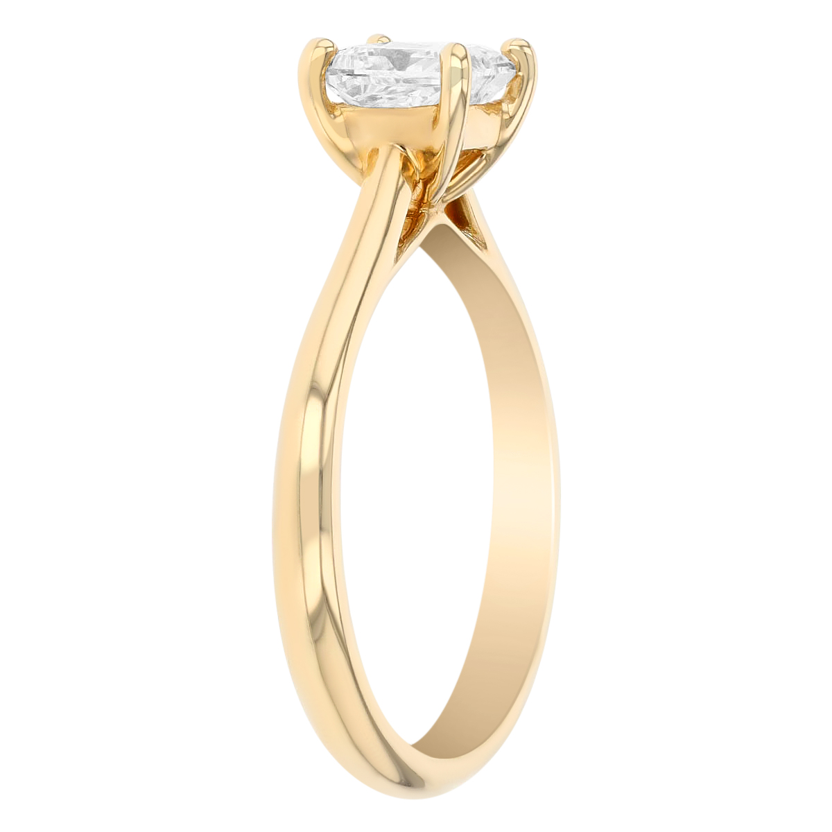 Princess Cut Diamond Solitaire Engagement Ring in 14K Yellow Gold, 1.01 ct
