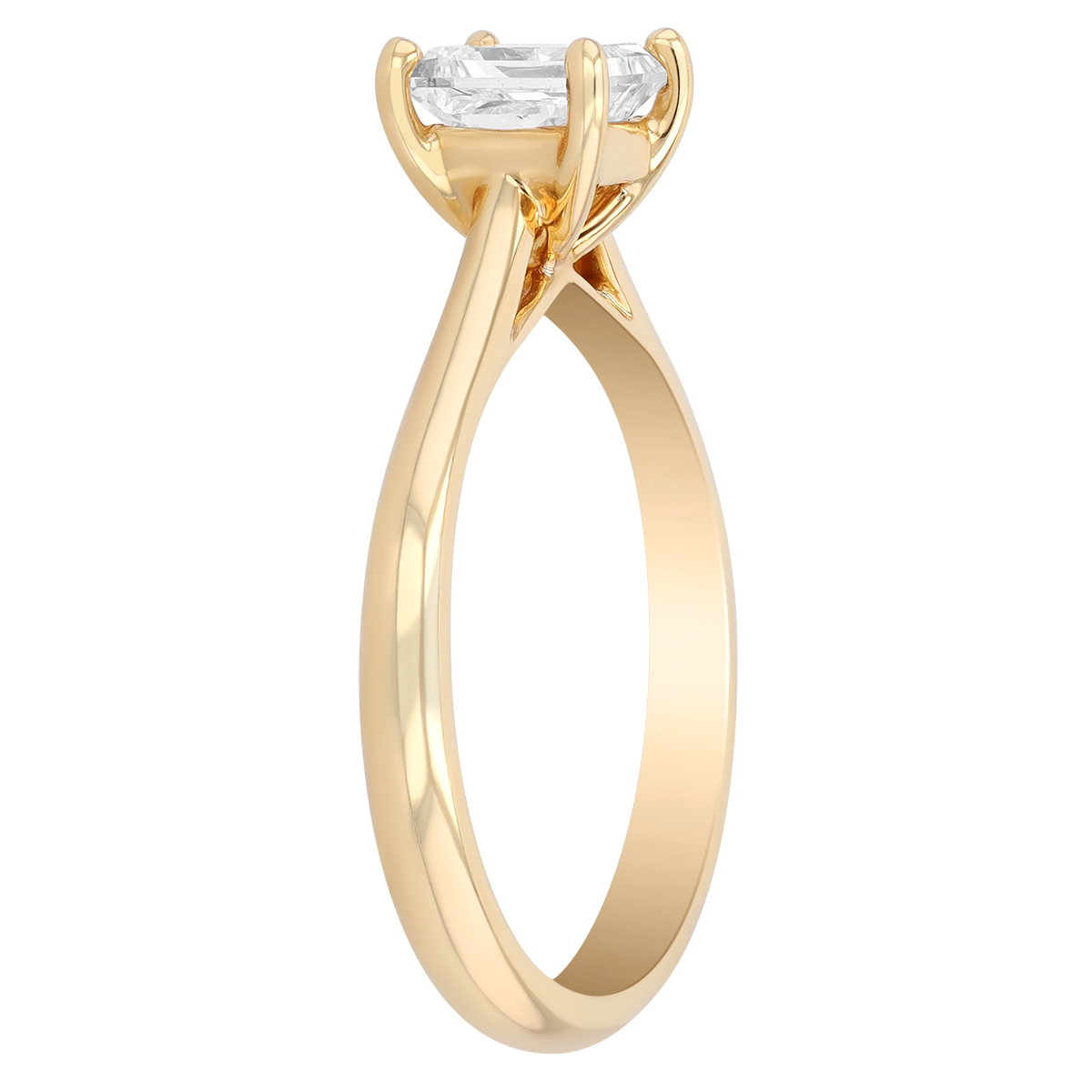 Princess Cut Diamond Solitaire Engagement Ring in 14K Yellow Gold, 1.00 ct