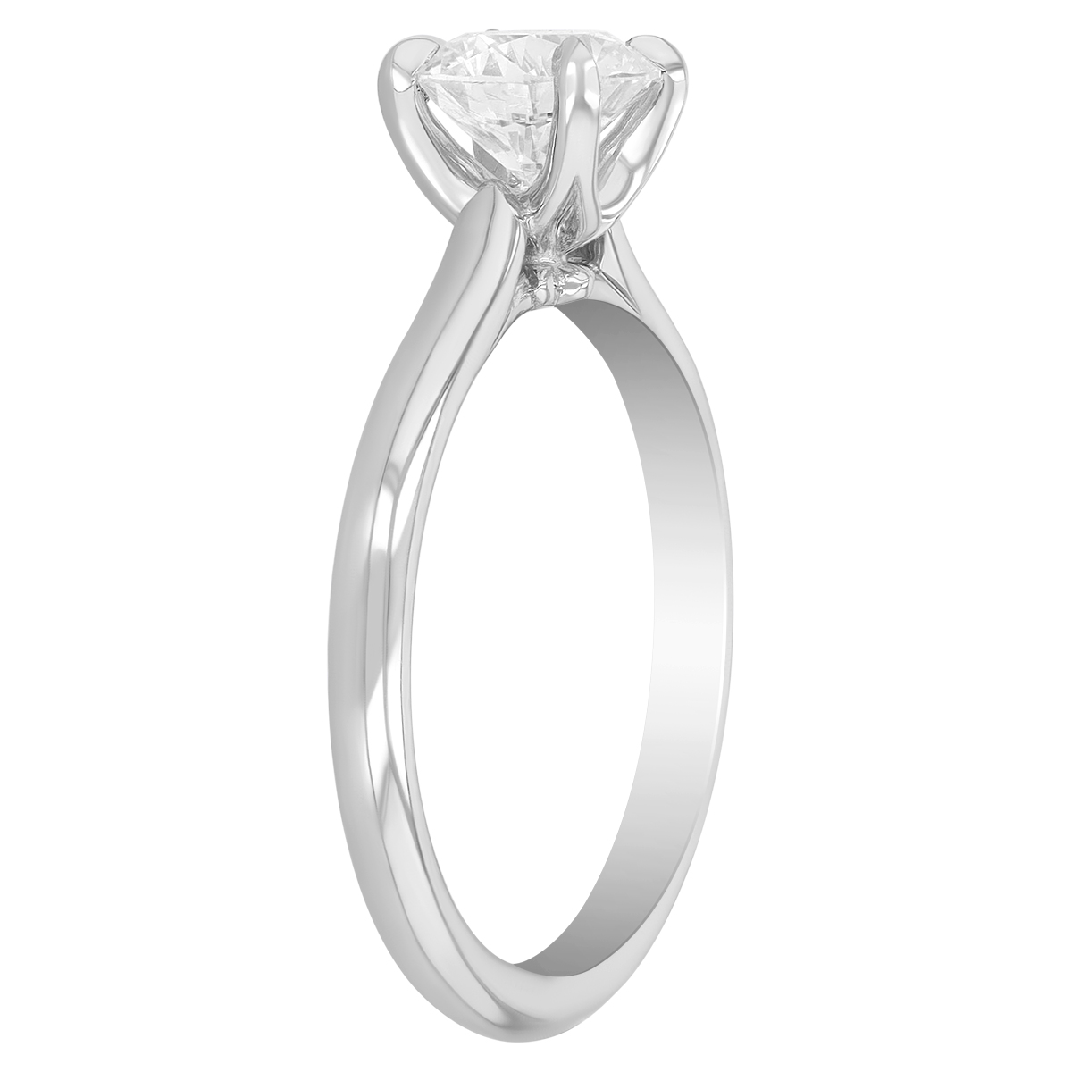Kalahari Dream Round Diamond Solitaire Engagement Ring in 18K White Gold, 1 ct