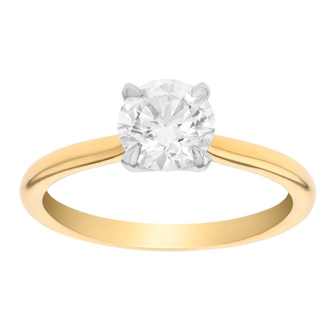 Kalahari Dream Round Diamond Solitaire Engagement Ring in 18K Yellow Gold, 1 ct