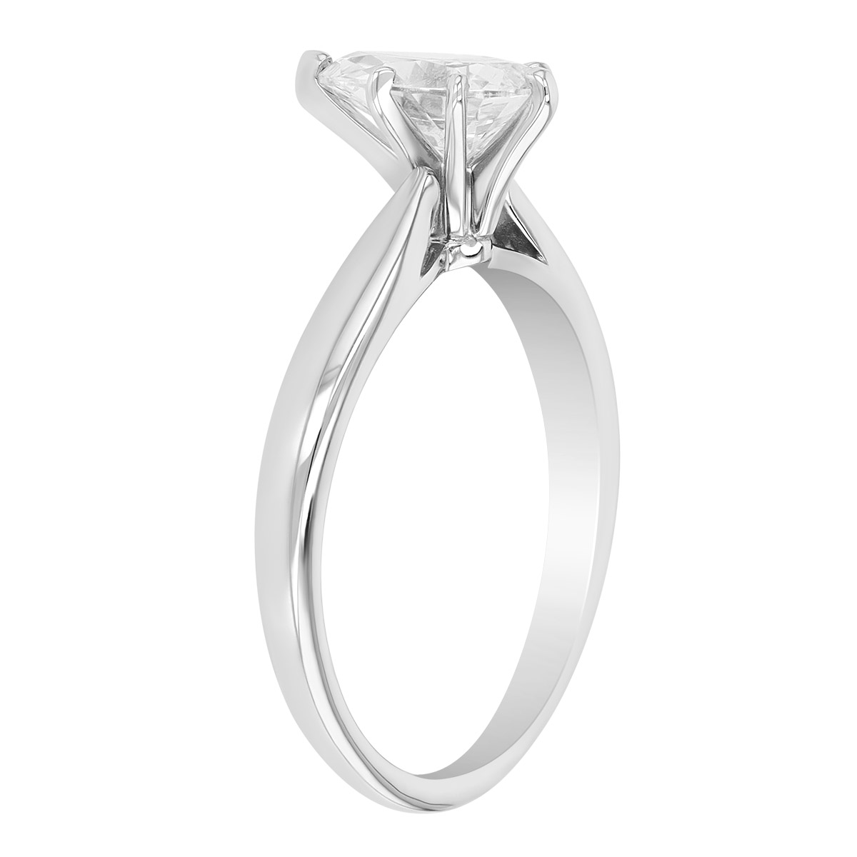 ALTR Lab Grown Pear Shaped Diamond Solitaire Engagement Ring in 14K White Gold, 1.10 ct