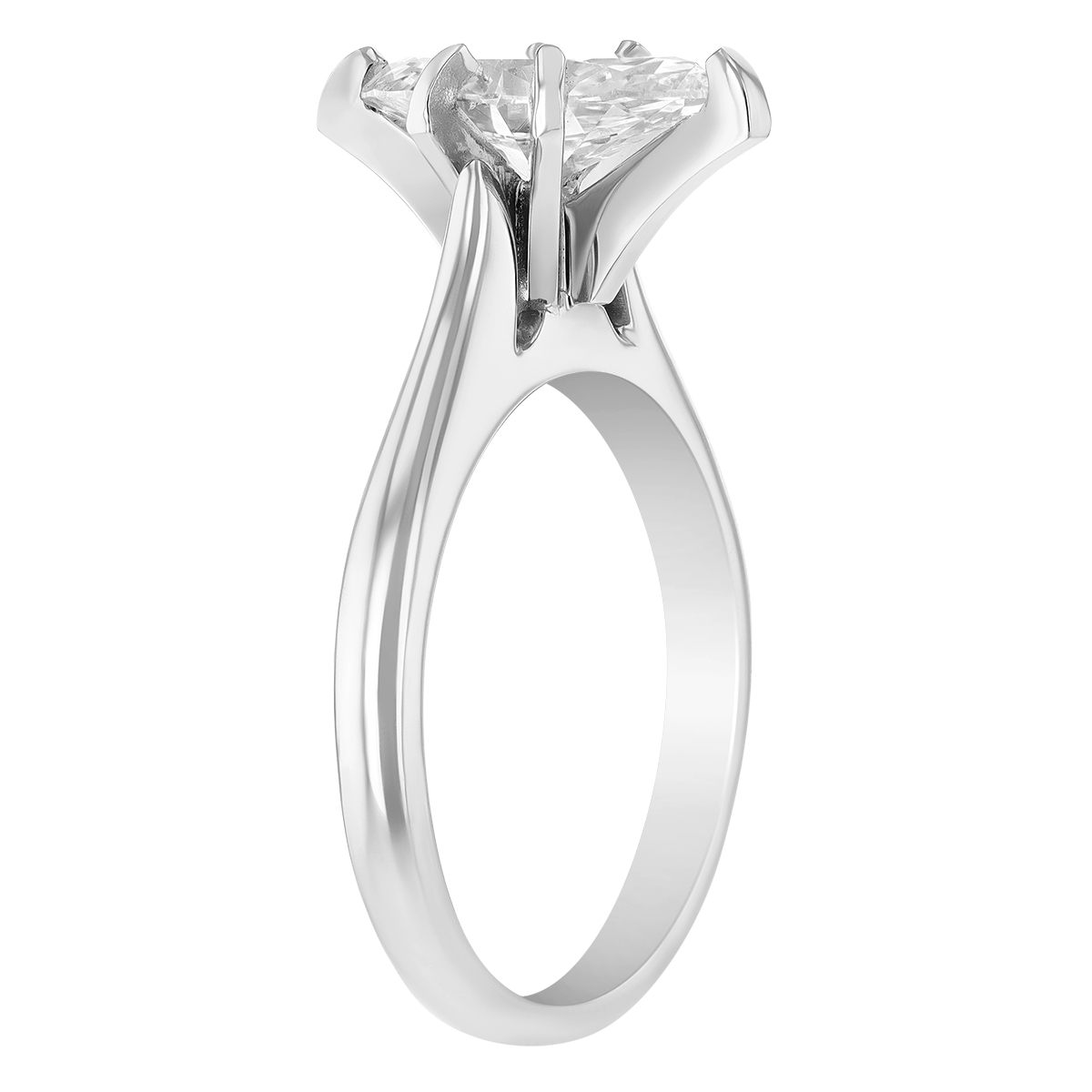 Marquise Diamond Cathedral Set Engagement Ring in 14K White Gold