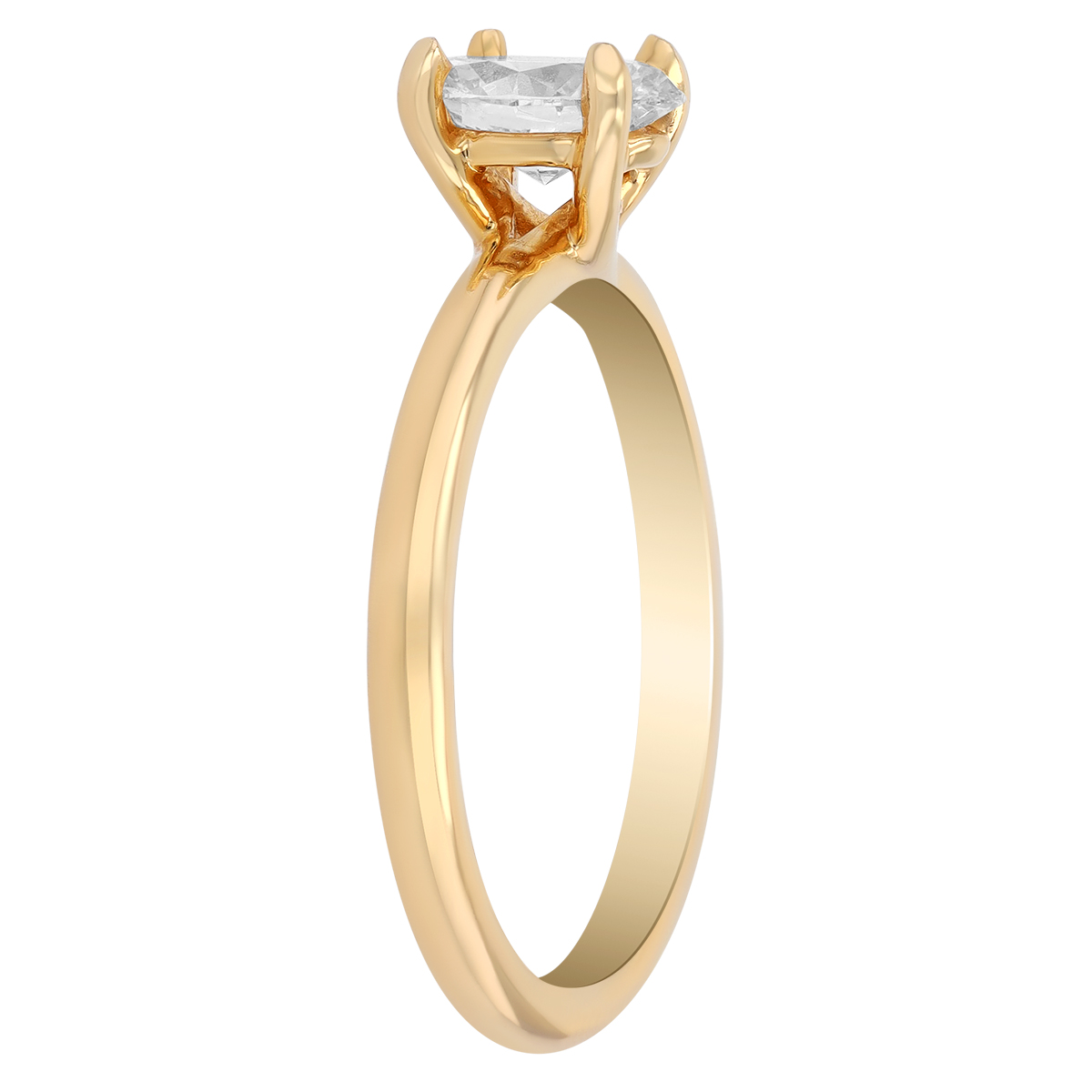 Oval Diamond Solitaire Engagement Ring in 14K Yellow Gold, .75 ct