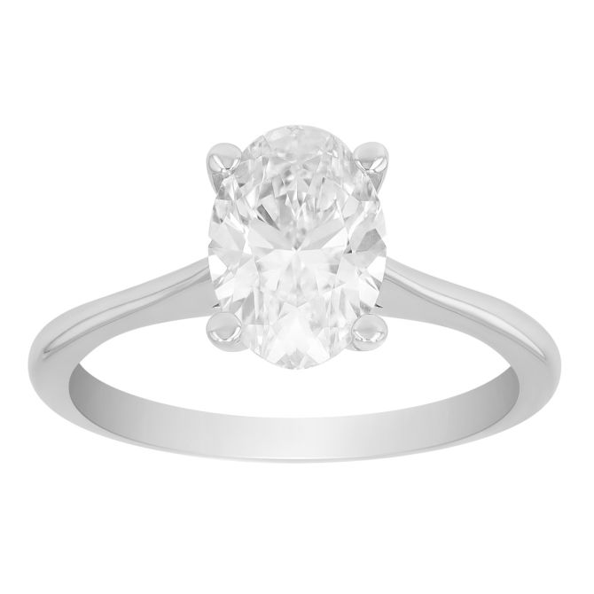ALTR Lab Grown Oval Diamond Solitaire Engagement Ring in 14K White Gold, 1.51 ct