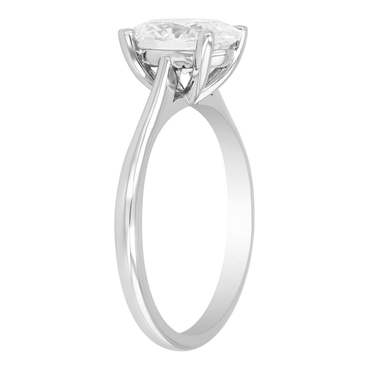 ALTR Lab Grown Oval Diamond Solitaire Engagement Ring in 14K White Gold, 1.51 ct