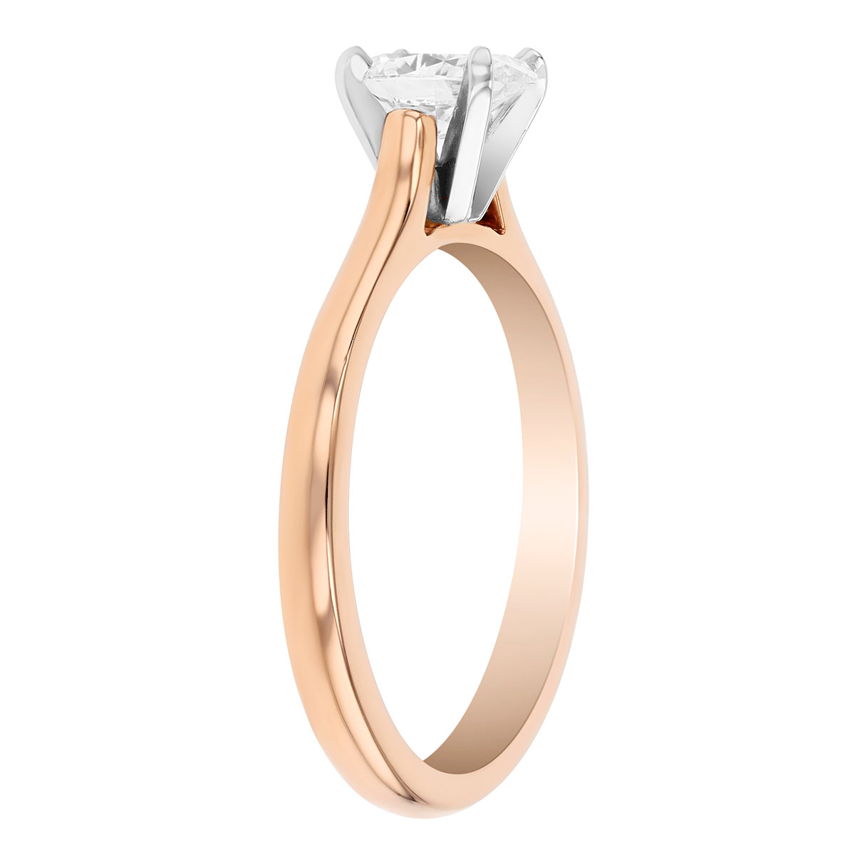 Oval Diamond Solitaire Engagement Ring in 14K Rose Gold, 0.54 ct