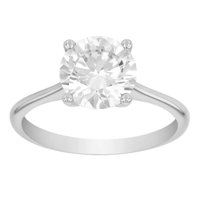 ALTR Lab Grown Round Diamond Solitaire Engagement Ring in 14K White Gold, 2.10 ct
