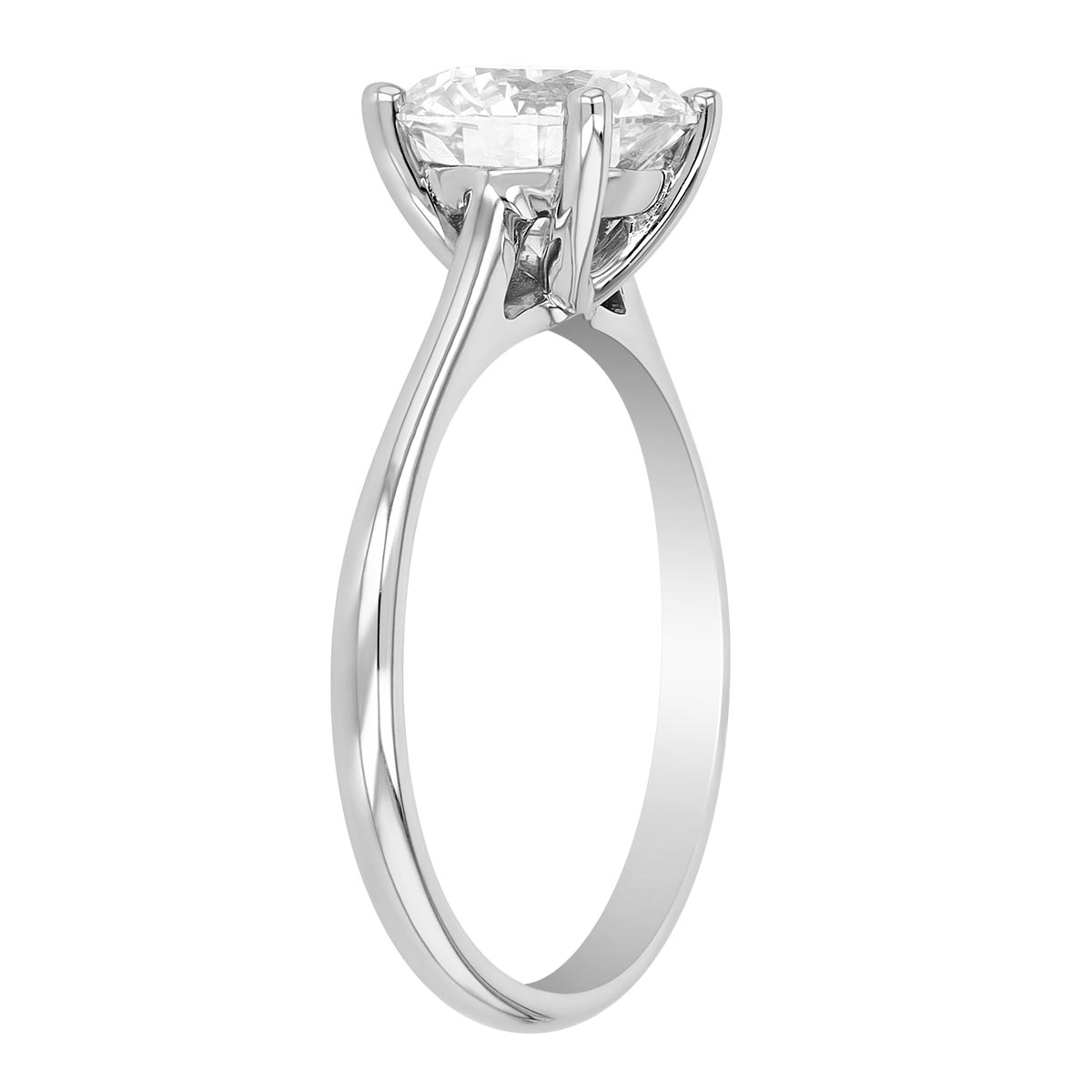 ALTR Lab Grown Round Diamond Solitaire Engagement Ring in 14K White Gold, 2.10 ct