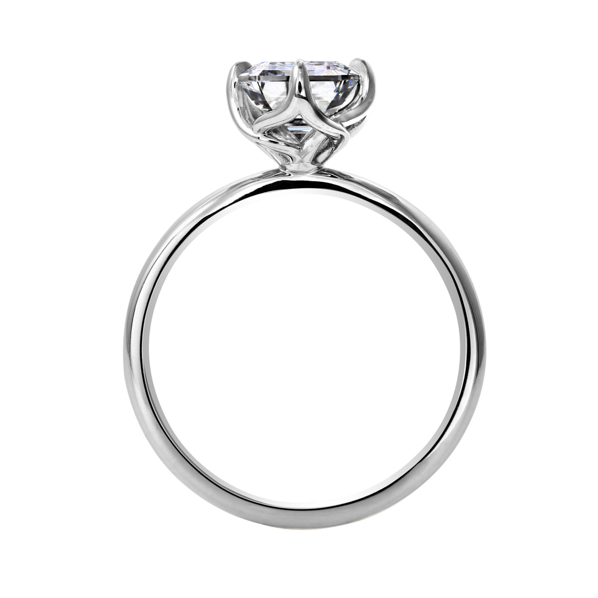 Clarity Diamond Signature Lab-Grown Emerald Diamond Solitaire Engagement Ring in White Gold, 2.30 ct