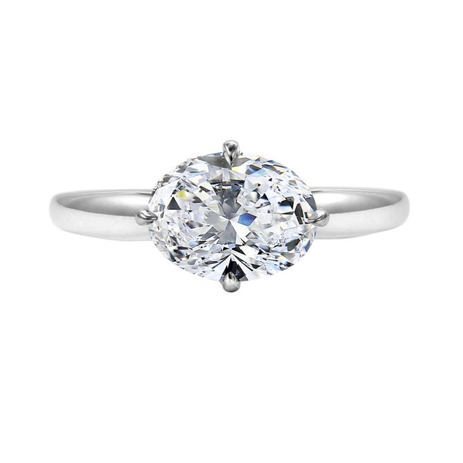Clarity Diamond Signature Lab-Grown Oval Diamond Solitaire Engagement Ring in White Gold, 2.25 ct