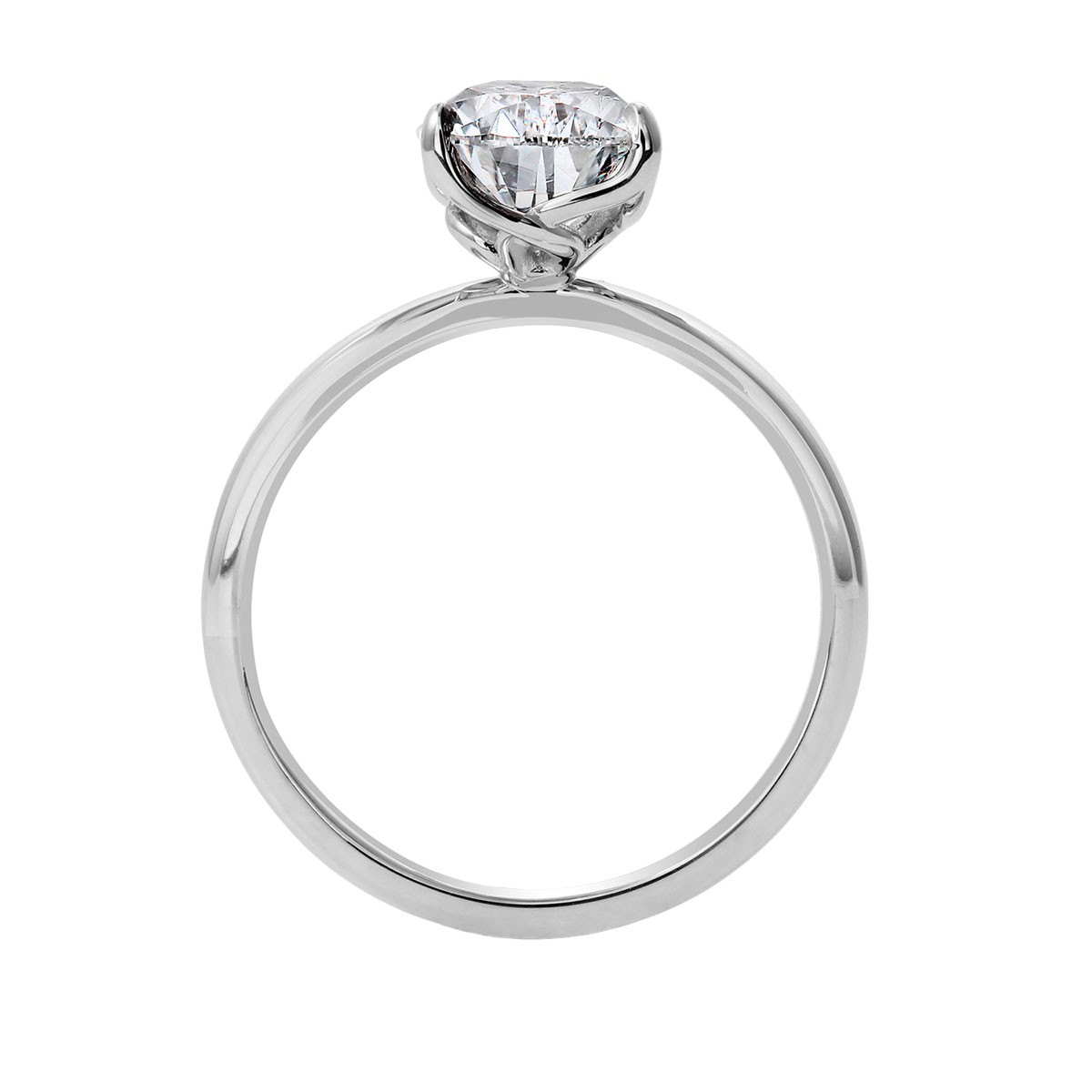 Clarity Diamond Signature Lab-Grown Pear Diamond Solitaire Engagement Ring in White Gold, 2.21 ct