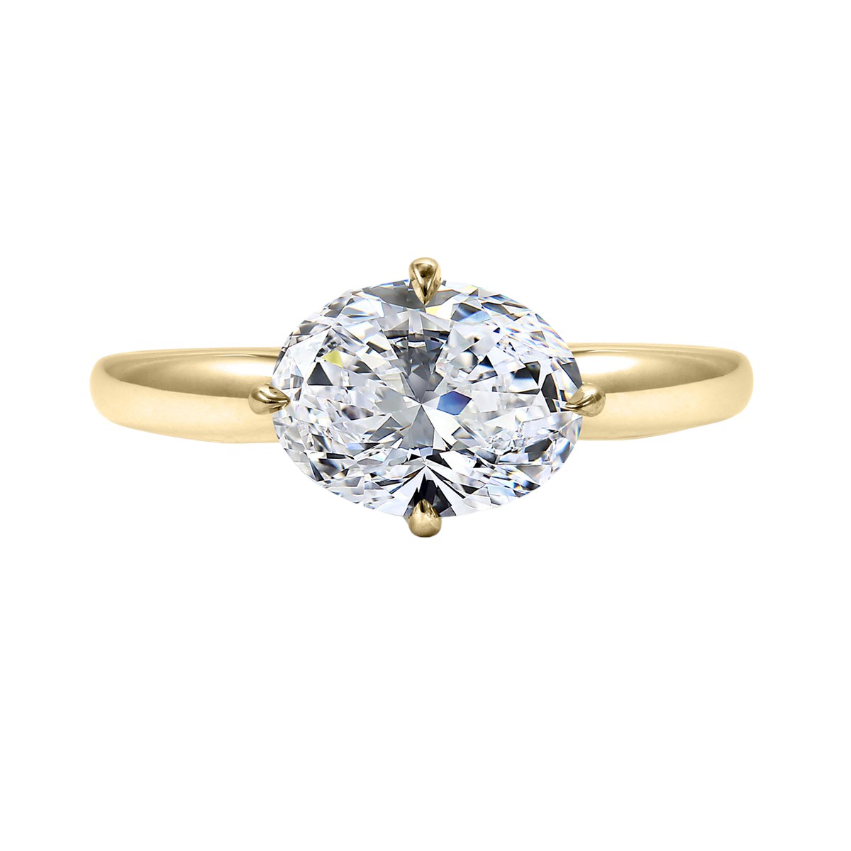 Clarity Diamond Signature Lab-Grown Oval Diamond Solitaire Engagement Ring in Yellow Gold, 2.31 ct