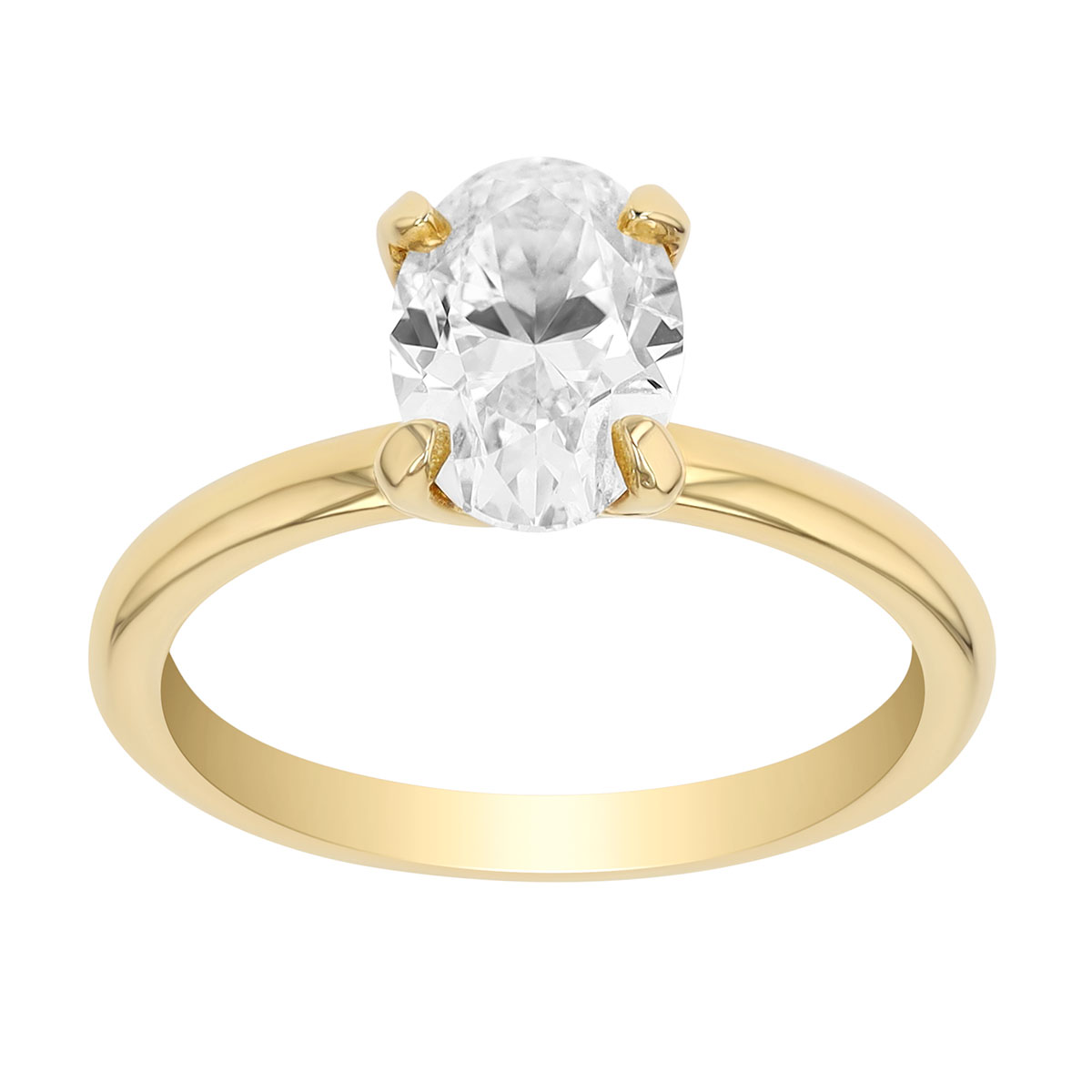 Oval Diamond Soliatire Engagement Ring in Yellow Gold, 1.50 ct