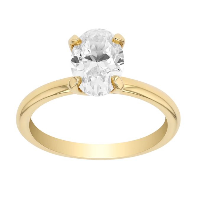 Oval Diamond Soliatire Engagement Ring in Yellow Gold, 1.50 ct