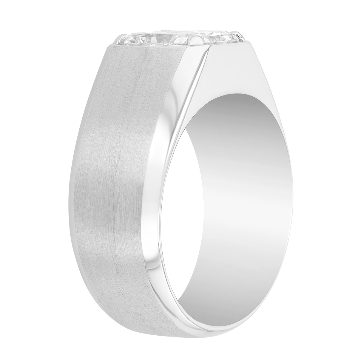 Radiant Cut Diamond Wide Band Wedding Ring in White Gold