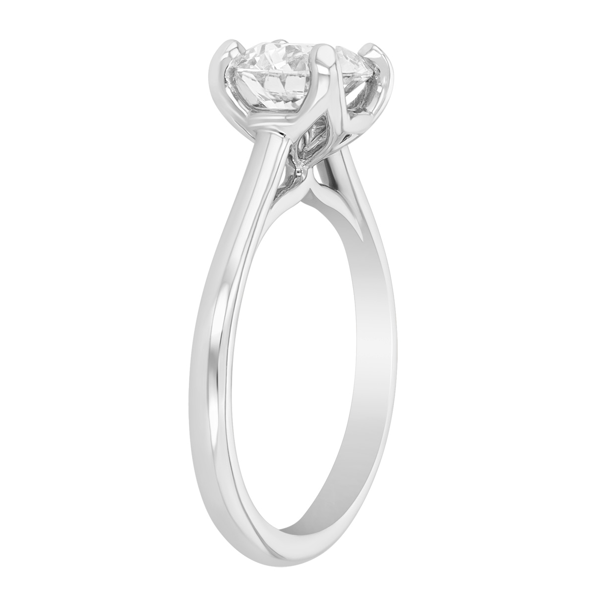 Kalahari Dream Round Diamond Solitaire Engagement Ring in White Gold, 1.50 ct, Size 6