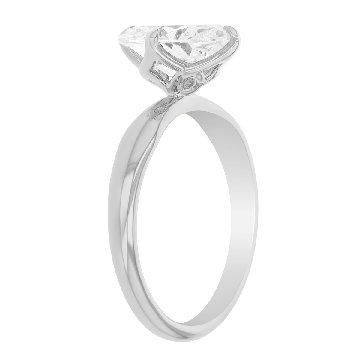Clarity Diamond Signature Lab-Grown Oval Diamond Solitaire Engagement Ring in White Gold, 2.30 ct