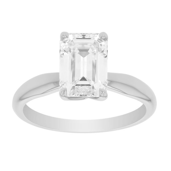 Clarity Diamond Signature Lab-Grown Emerald Diamond Solitaire Engagement Ring in White Gold 2.36 ct