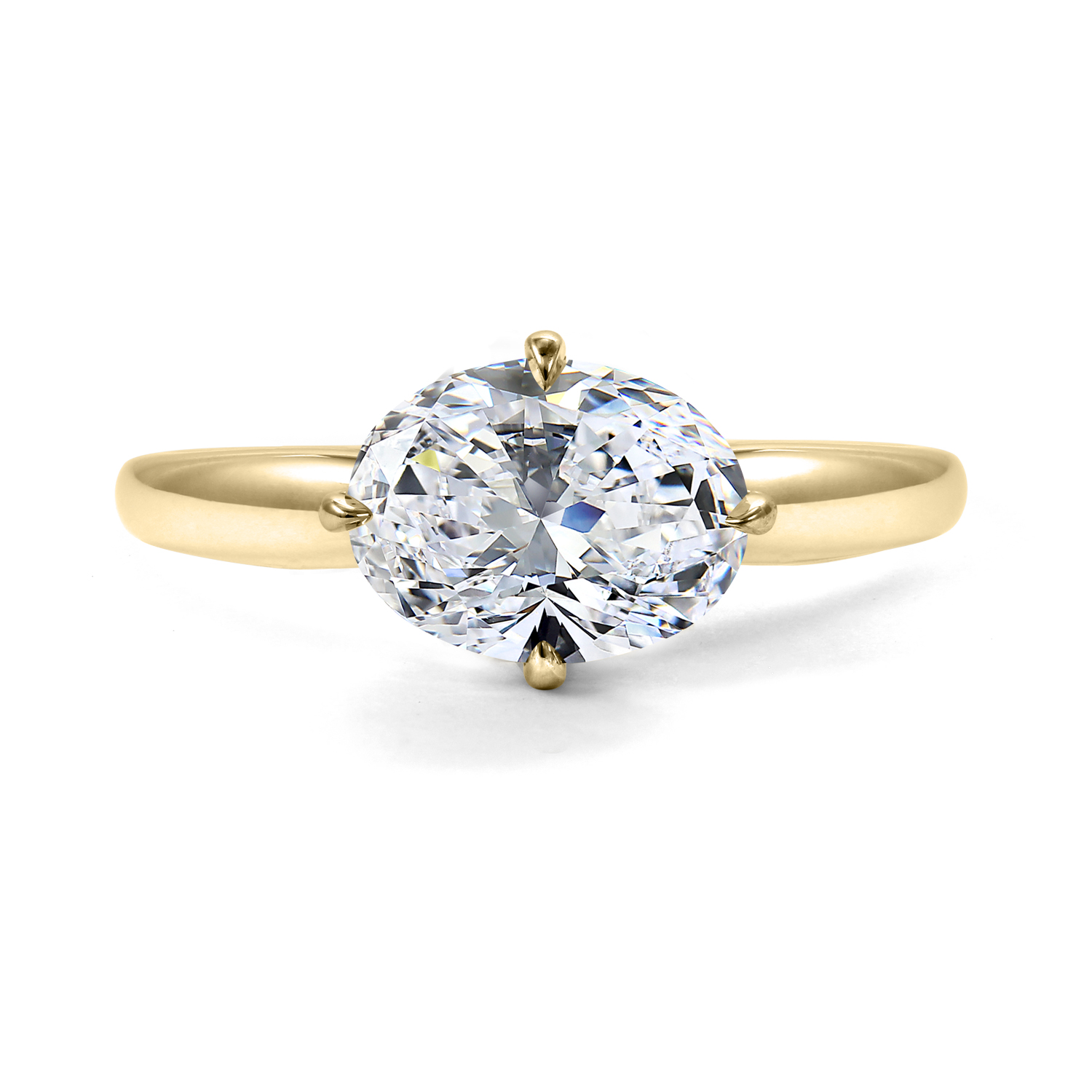 Clarity Diamond Signature Lab-Grown Oval Diamond Solitaire Engagement Ring in Yellow Gold, 2.23 ct