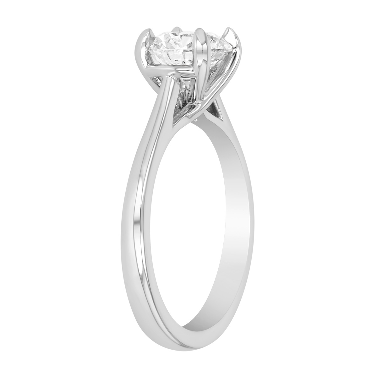 Kalahari Dream Round Diamond Solitaire Engagement Ring in White Gold, 1.50 ct, Size 6.5