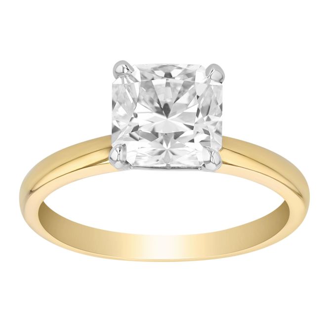 Radiant Cut Diamond Solitaire Engagement Ring in Two Tone, 2.47 ct
