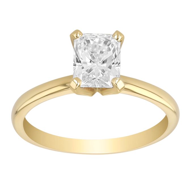 Radiant Cut Diamond Solitaire Engagement Ring in Yellow Gold, 1.19 ct