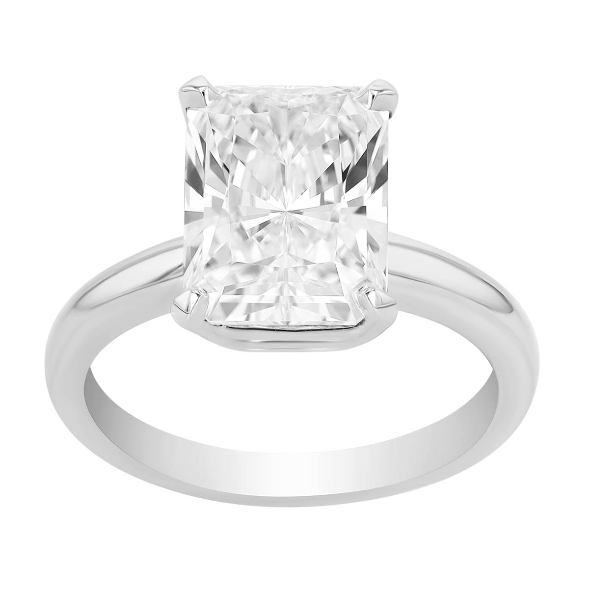 Radiant Cut Diamond Solitaire Engagement Ring in Platinum, 3.54 ct