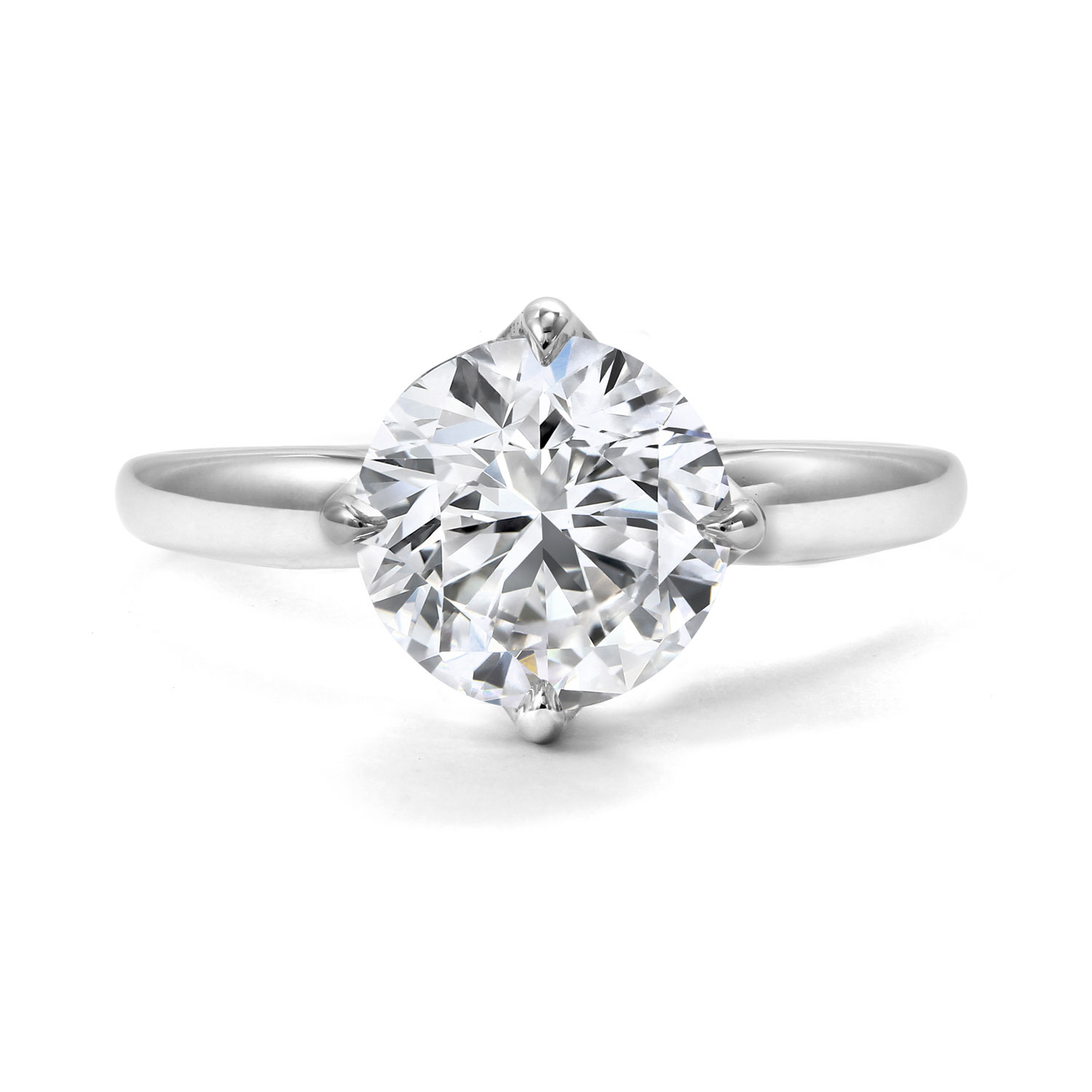 Clarity Diamond Signature Lab-Grown Round Diamond Solitaire Engagement Ring in White Gold, 2.34 ct