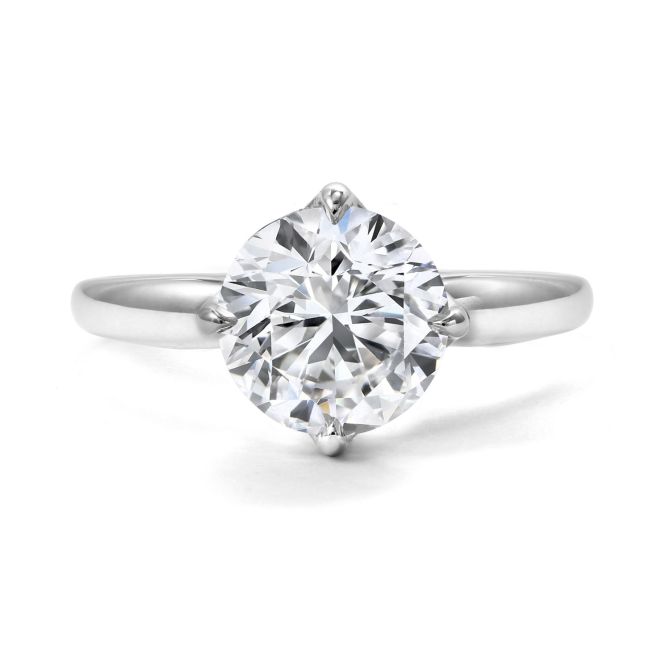 Clarity Diamond Signature Lab-Grown Round Diamond Solitaire Engagement Ring in White Gold, 2.27 ct