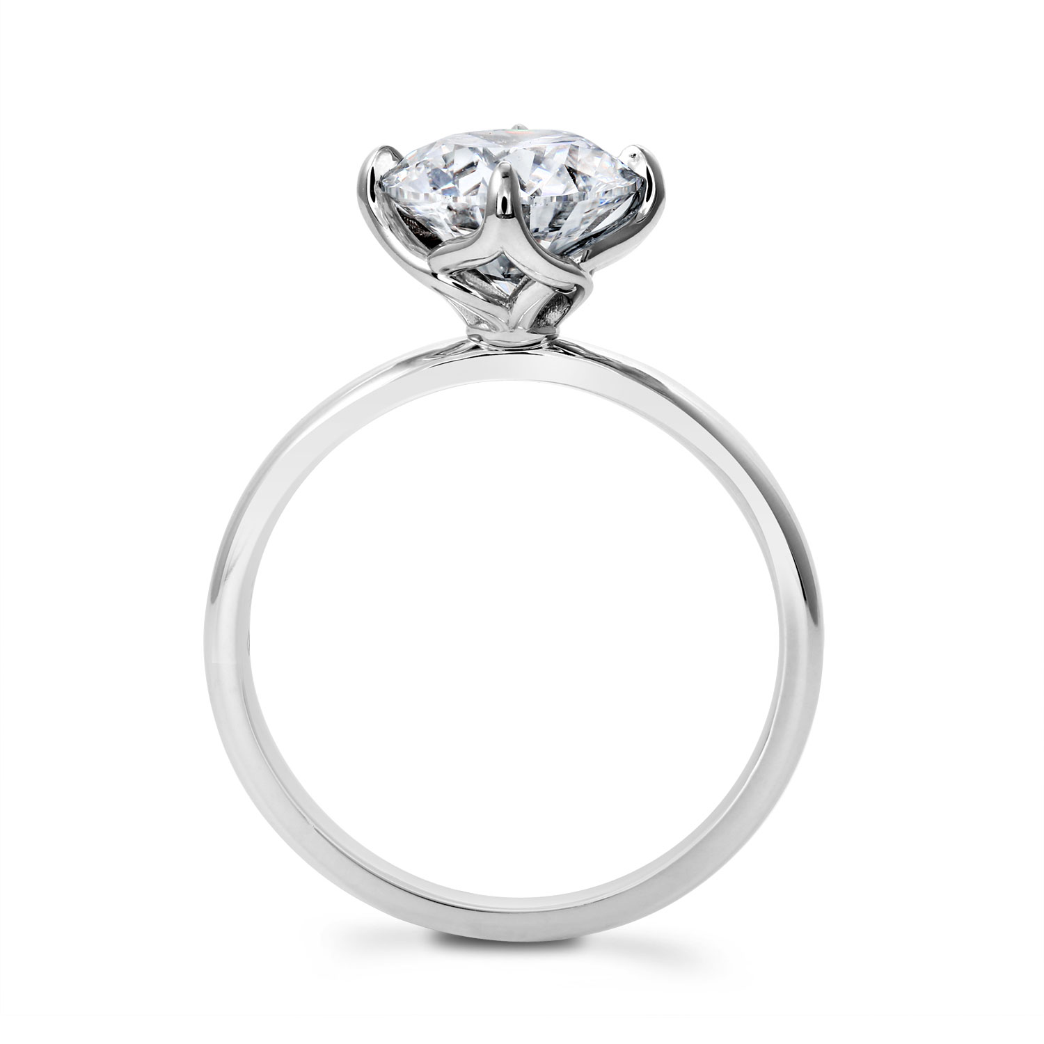 Clarity Diamond Signature Lab-Grown Round Diamond Solitaire Engagement Ring in White Gold, 3.11 ct