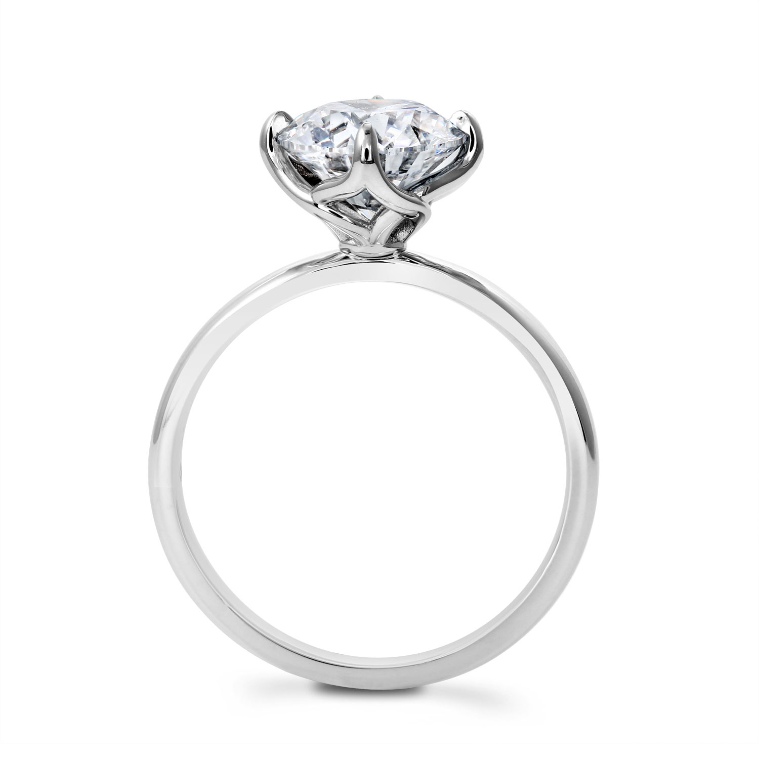 Clarity Diamond Signature Lab-Grown Round Diamond Solitaire Engagement Ring in White Gold, 2.36 ct