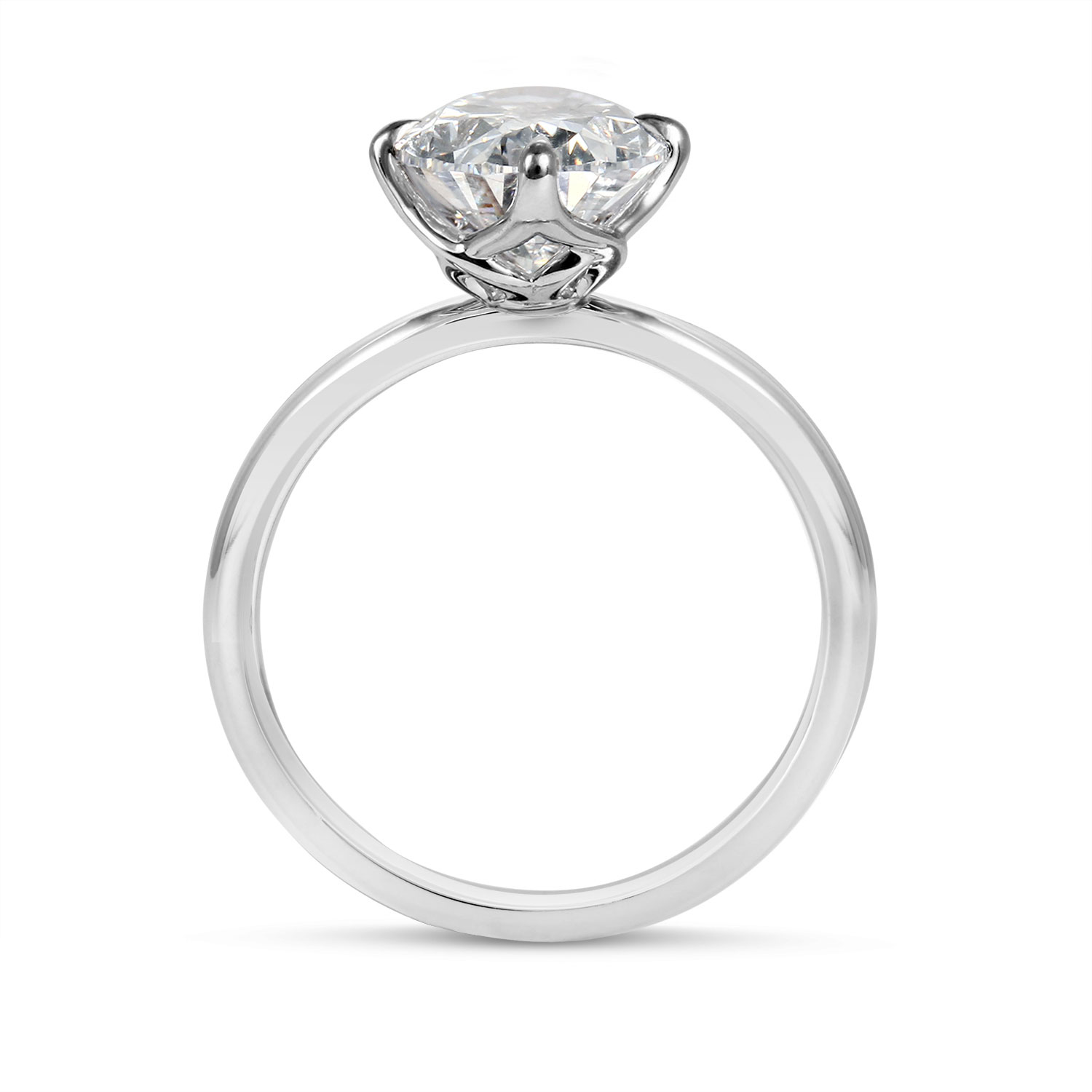 Clarity Diamond Signature Lab-Grown Oval Diamond Solitaire Engagement Ring in White Gold, 3.08 ct
