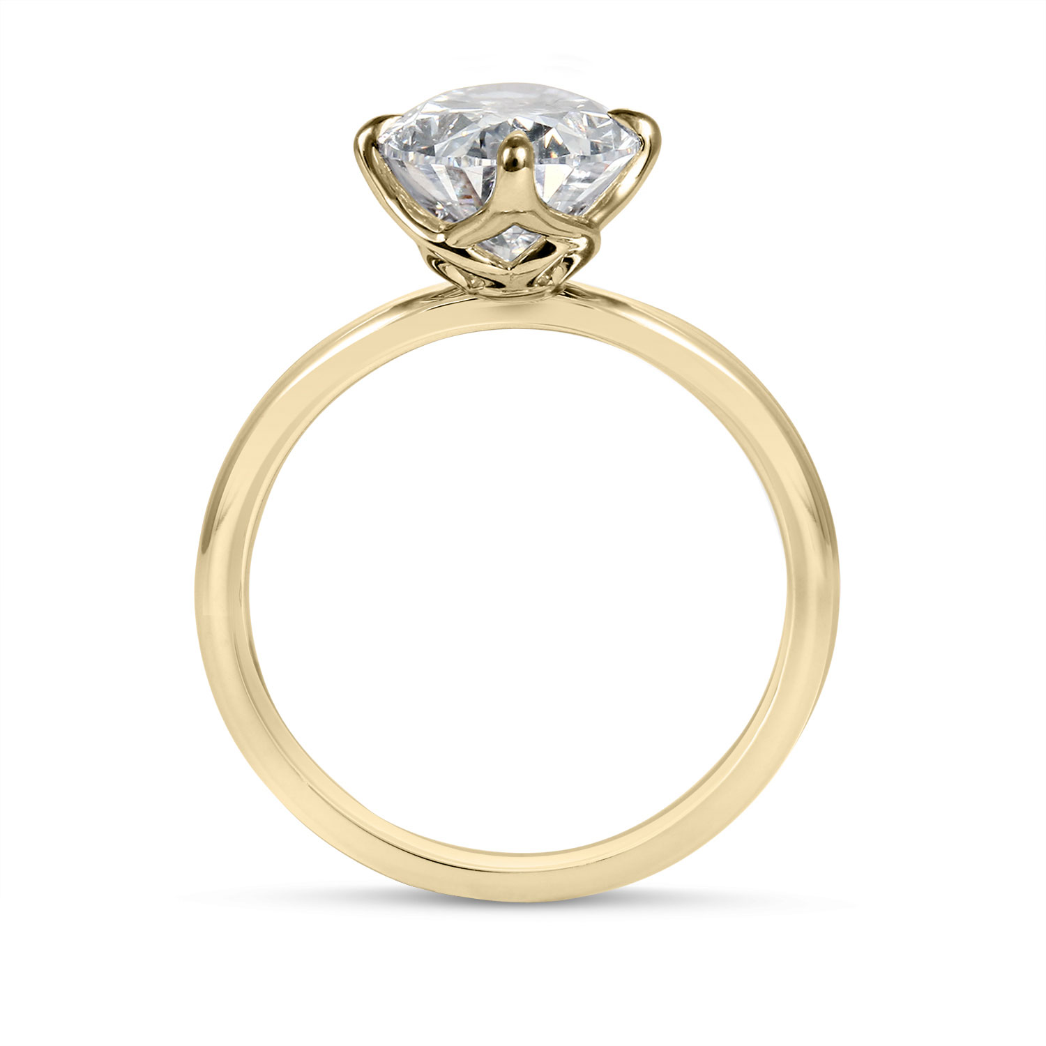 Clarity Diamond Signature Lab-Grown Oval Diamond Solitaire Engagement Ring in Yellow Gold, 3.13 ct