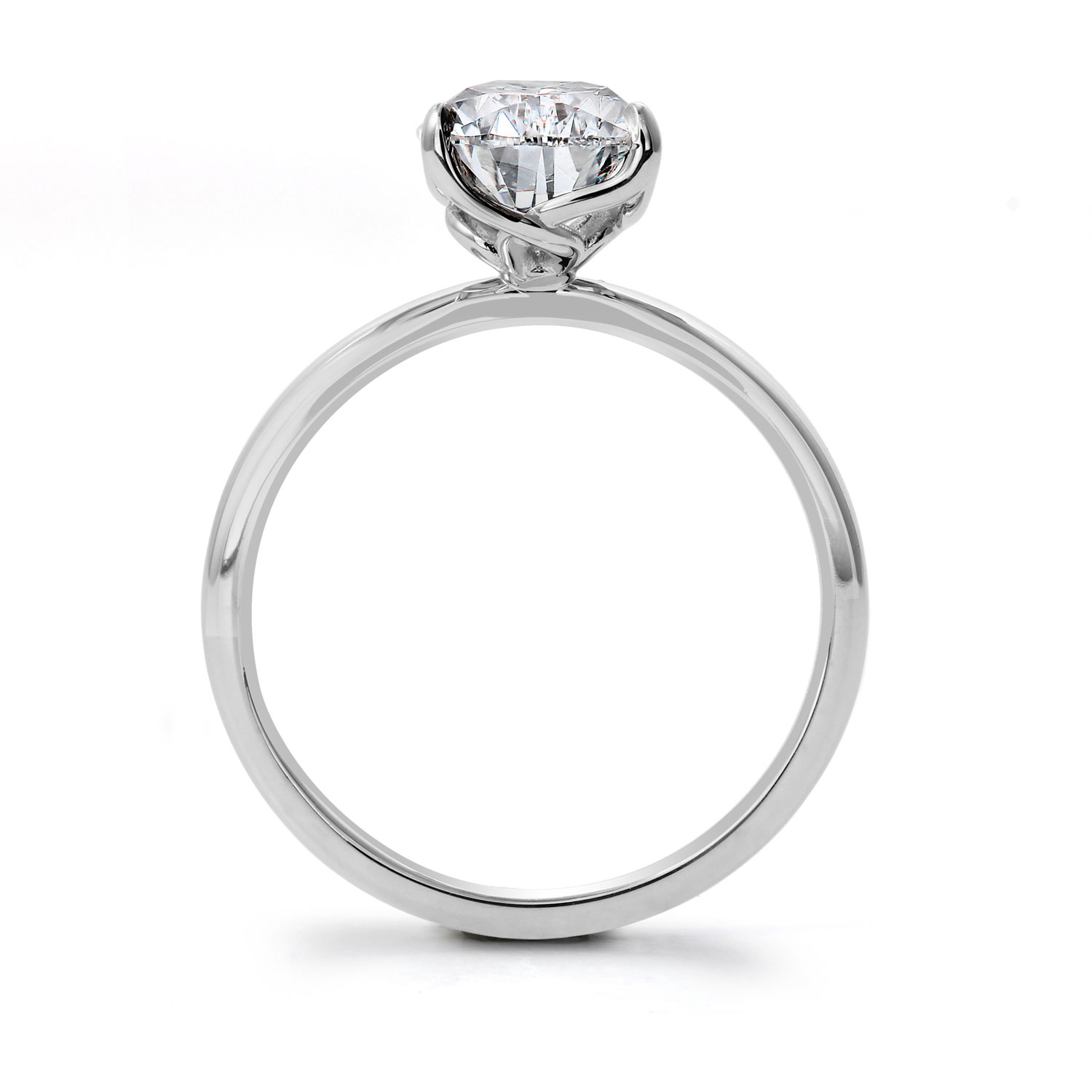 Clarity Diamond Signature Lab-Grown Pear Diamond Solitaire Engagement Ring in White Gold, 2.25 ct