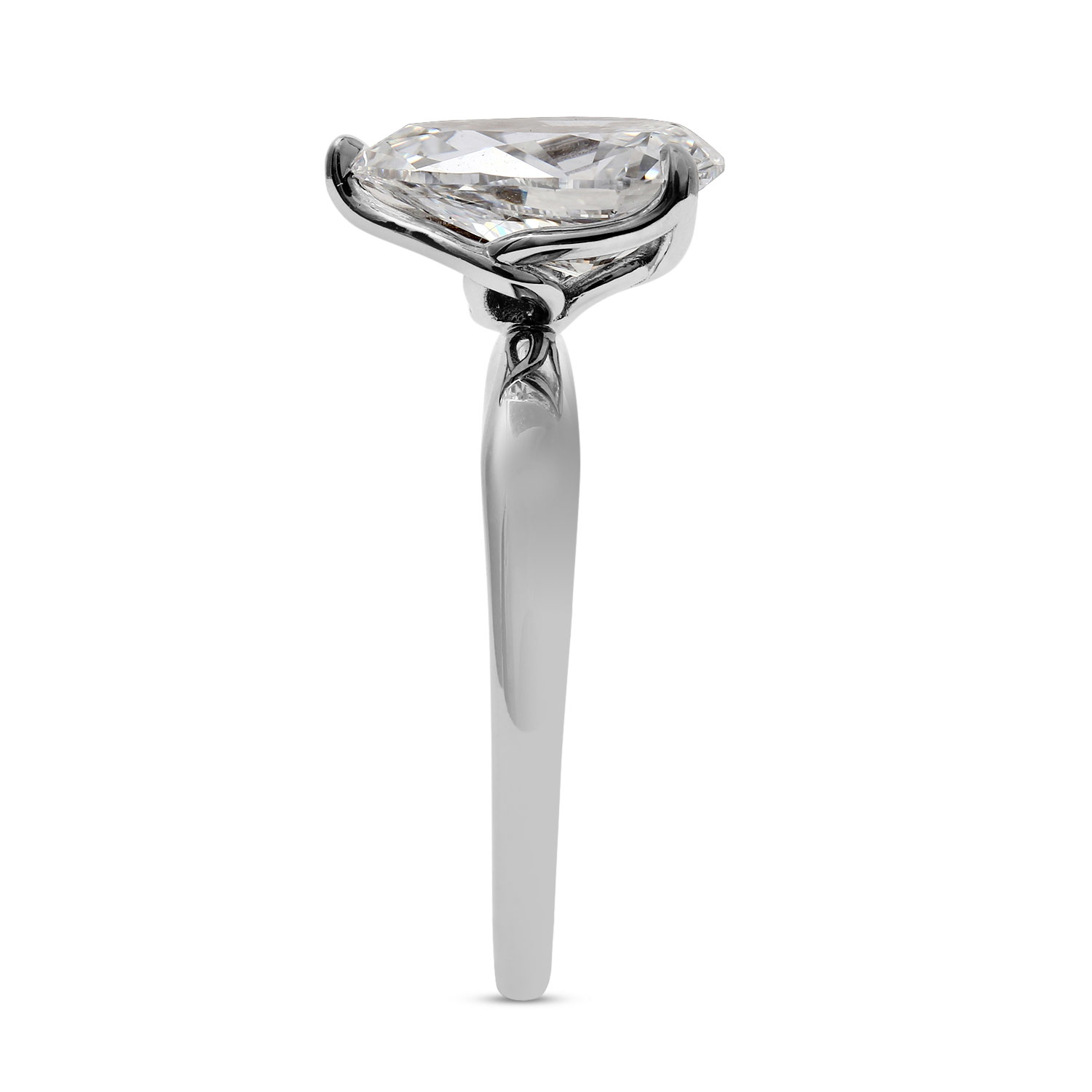 Clarity Diamond Signature Lab-Grown Pear Diamond Solitaire Engagement Ring in White Gold, 2.25 ct