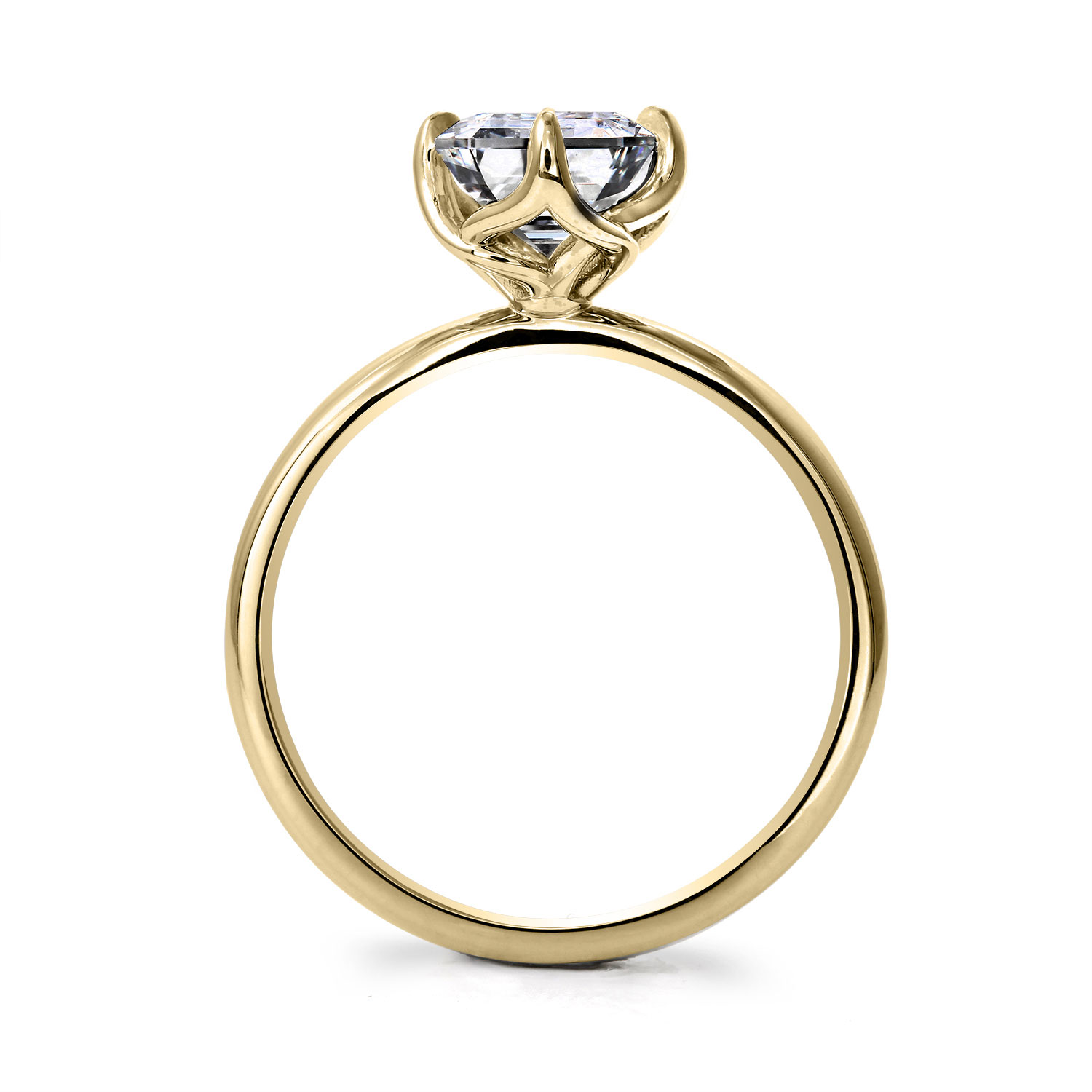 Clarity Diamond Signature Lab-Grown Emerald Cut Diamond Engagement Ring in Yellow Gold, 3.04 ct