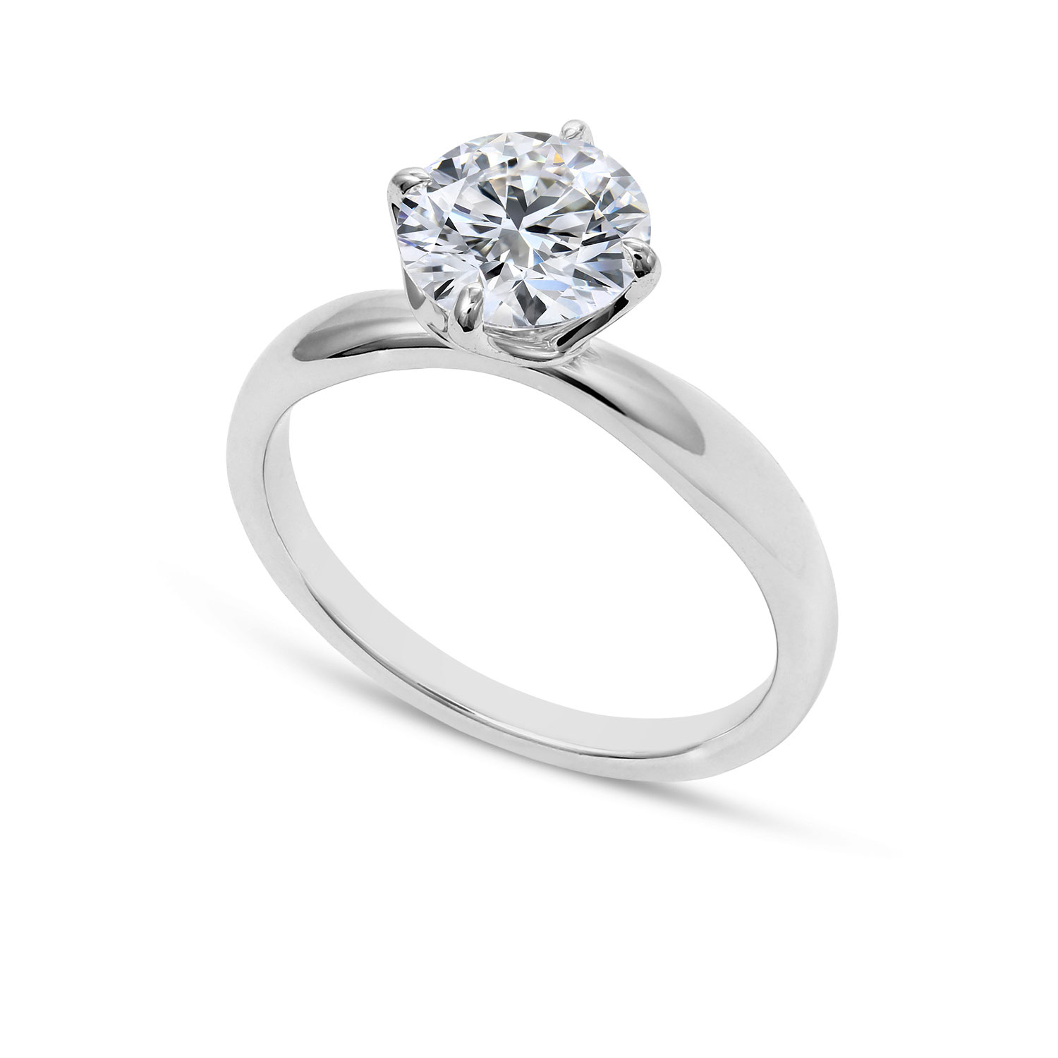 Clarity Diamond Signature Lab-Grown Round Diamond Solitaire Engagement Ring in White Gold, 1.53 ct