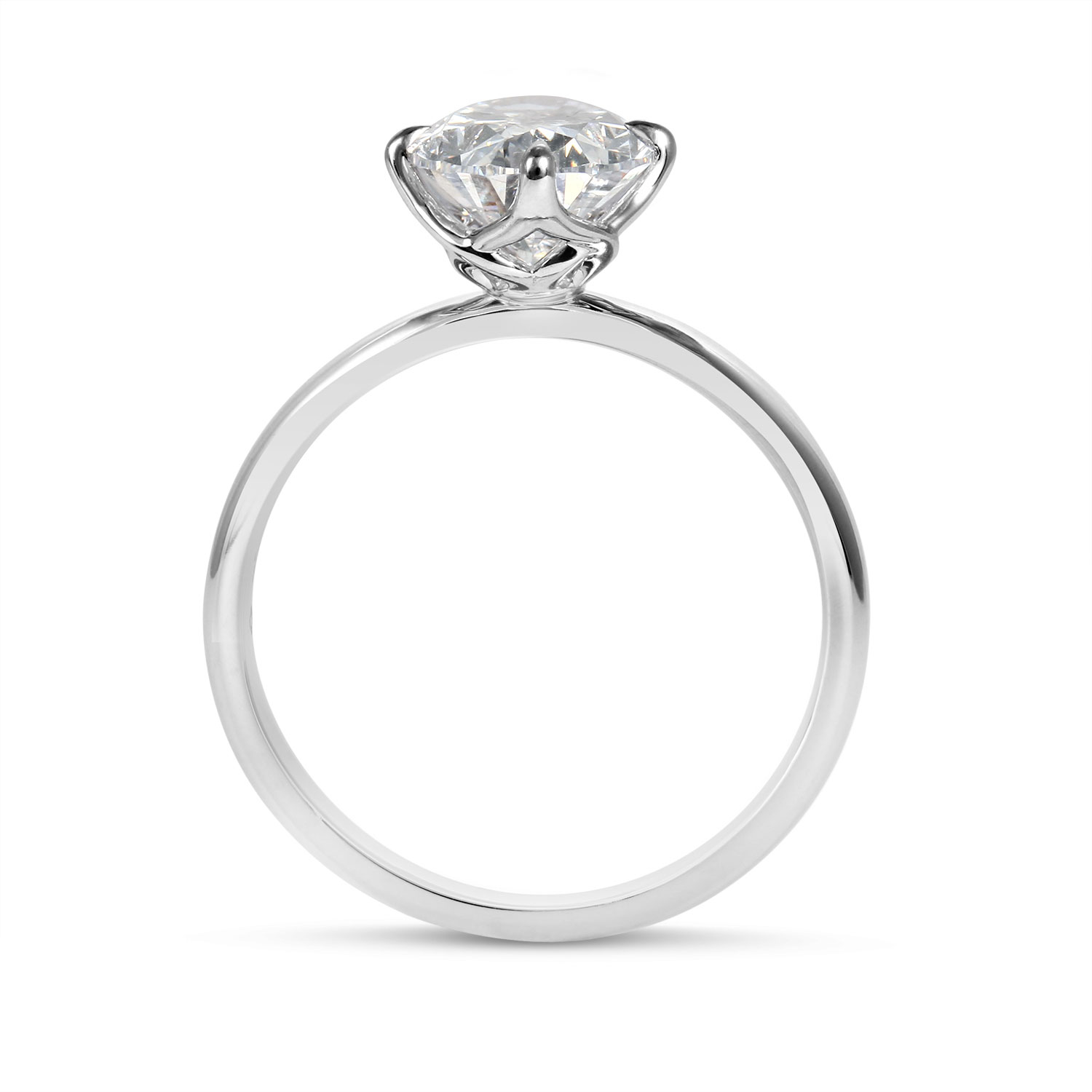 Clarity Diamond Signature Lab-Grown Oval Diamond Solitaire Engagement Ring in White Gold, 2.37 ct