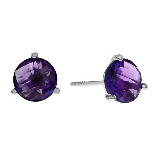 Amethyst Stud Earrings In White Gold Borsheims
