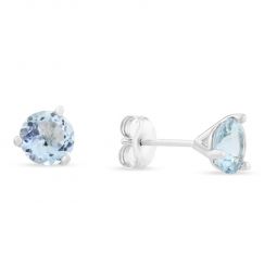 Aquamarine Jewelry March Birthstone Borsheims 14k White Gold Round Faceted Aquamarine Earrings 6mm