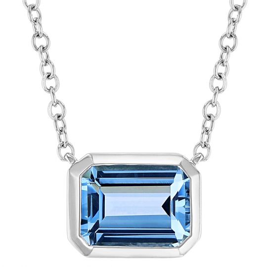 Emerald Cut Aquamarine Bezel Set Necklace In White Gold 18 Borsheims - Emerald Cut Pendant Gold Emerald Cut Aquamarine Bezel Set Necklace In White Gold 18 Borsheims - Emerald Cut Pendant Gold