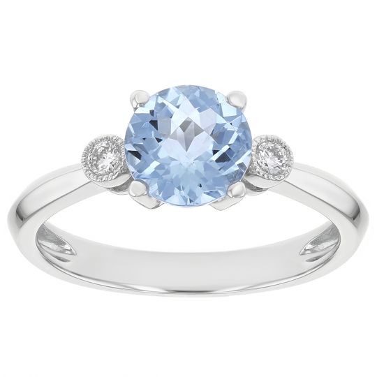 14k white gold round