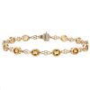 Oval Citrine 13 Stone Lace Link Bracelet in Yellow Gold