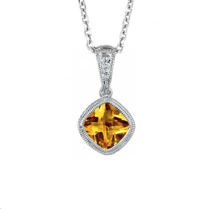 Elongated Pear Shaped Citrine & Diamond Halo Drop Earrings in Yellow Gold