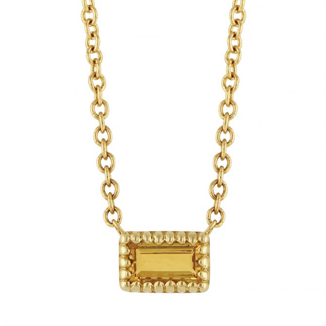 Citrine Necklaces | Vianna Brasil 18K Yellow Gold Citrine Necklace
