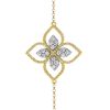 Roberto Coin Princess Flower Yellow Gold Cutout Station Necklace with Diamonds, 33"