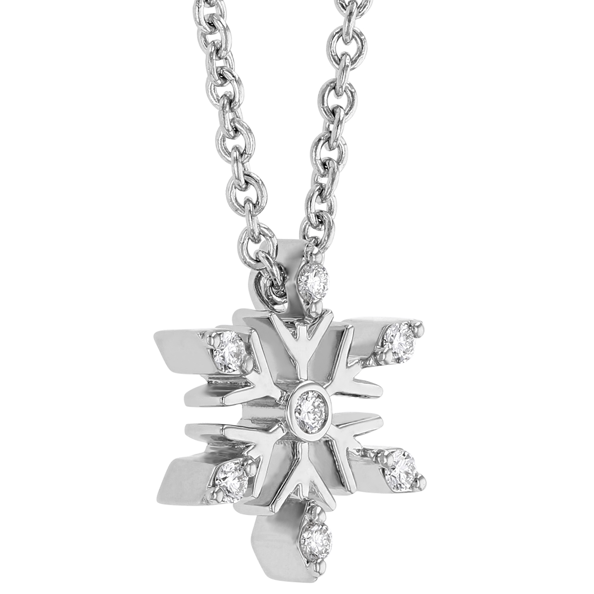 Roberto Coin Frozen Diamond Snowflake Pendant in White Gold, 18